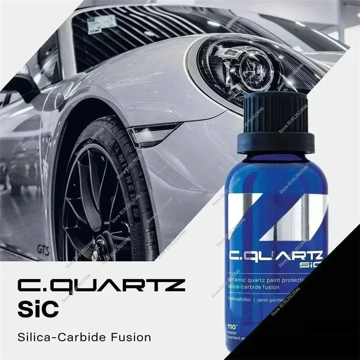 For CAR CQUARTZ SiC 30ml Kit Car Ceramic Coating Finish Quartz Based Nanotechnology Bonds To Paint Glass Metal and Plastic