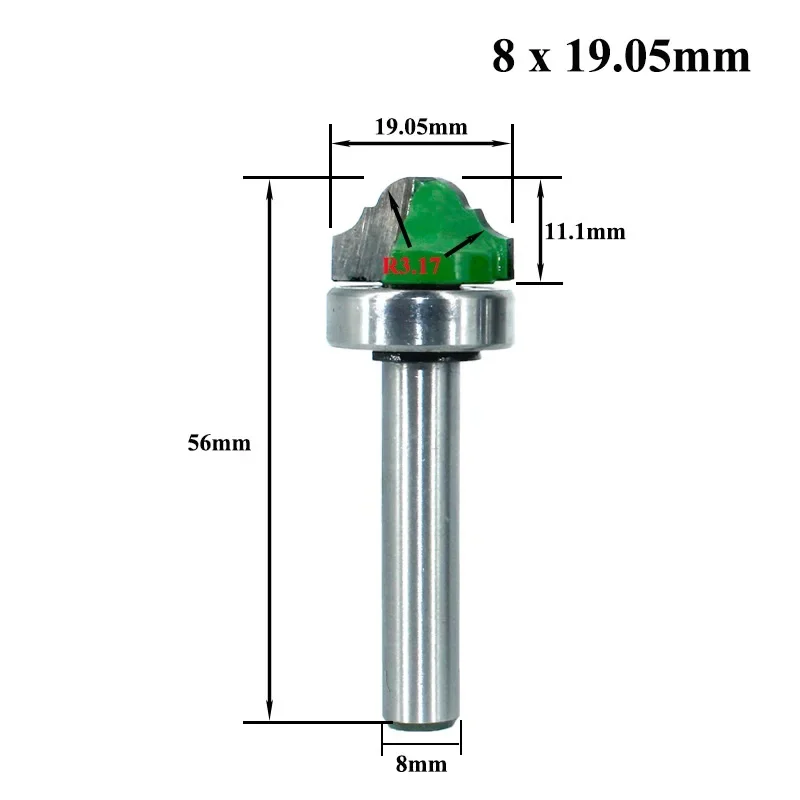 1PC 8mm Shank Router Bit Bearing Double Roman Ogee Edging Milling Cutter For Wood Woodwork Line Knife Hobbing