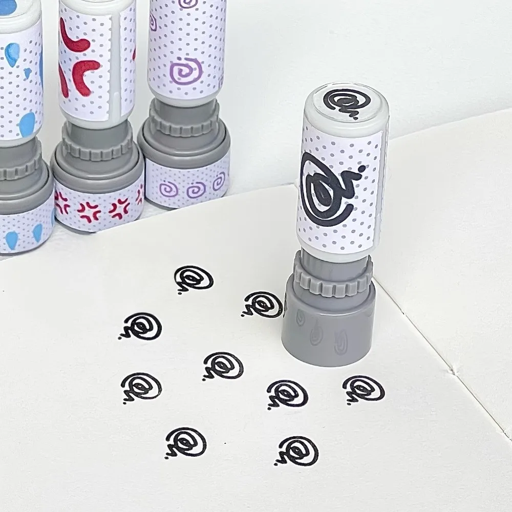 New Japanese Manga Mood Tracker Stamp Reusable Creative Hand Account Stamp Clock In Tool Mini DIY Decoration Stamp Mood Tracking
