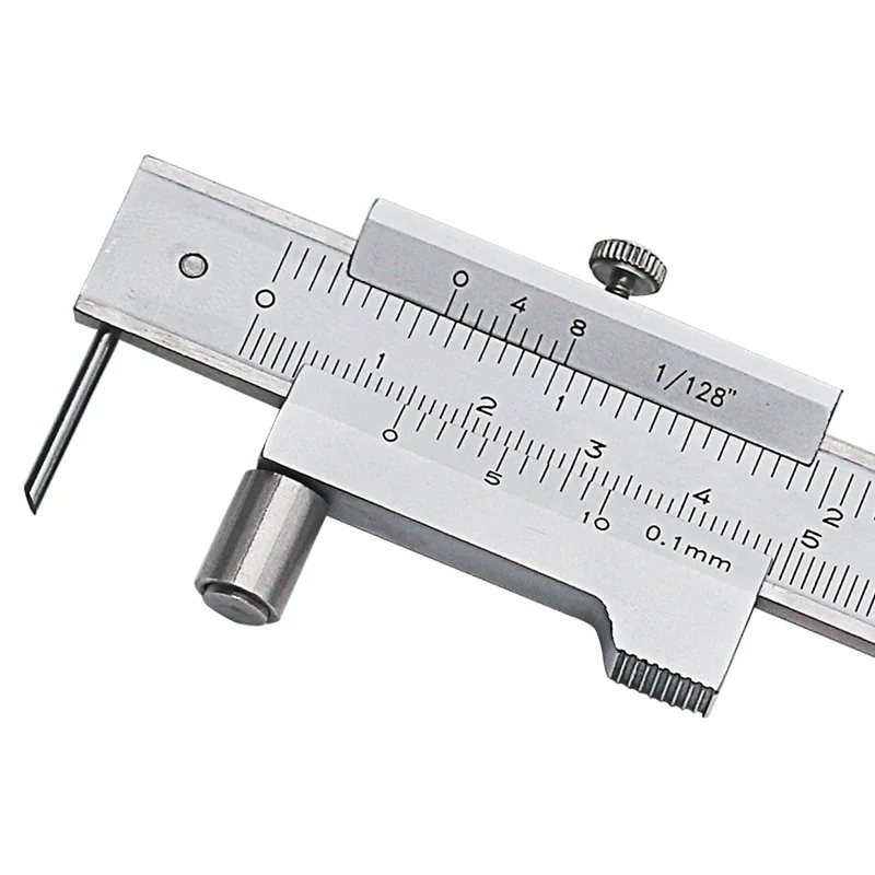 0-200mm  Parallel Dash Vernier Caliper Stainless Steel  Marking Ruler Semicircular Gauge Tools 