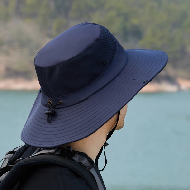 Summer large brimmed sun protection fisherman hat for women outdoor mountaineering and fishing sun hat breathable sun hat