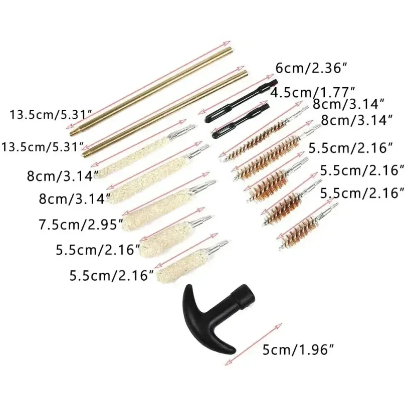 16Pcs/set Tactical Cleaning Kit Universal Brass Cleaning Tool Rod for 22/9mm/40/357 Caliber Cleaning Kit Wholesale view 3