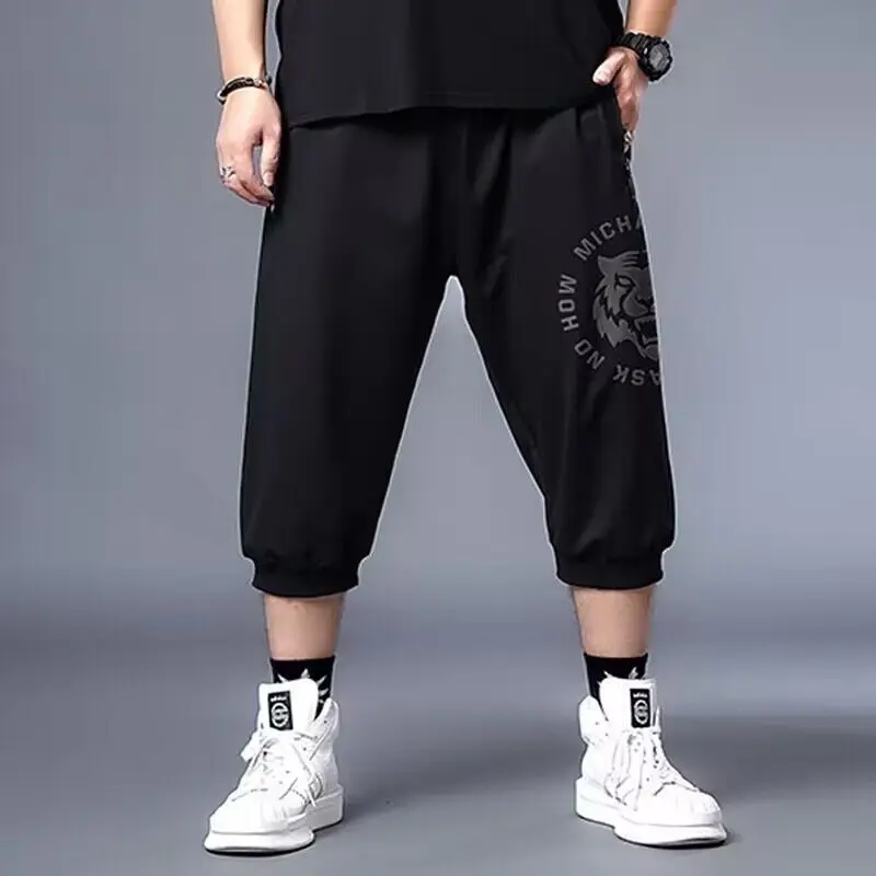 

Укороченные брюки для мужчин летом плюс толстые мужские шорты повседневные спортивные мужские брюки со свободными ногами