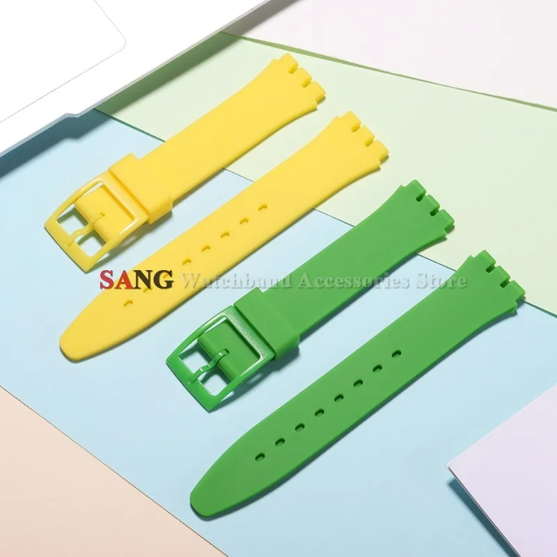 Colorful Watchband for Swatch Soft Silicone Bracelet 16mm 17mm 19mm 20mm Watch Straps Replacement Watches Accessories with Tools