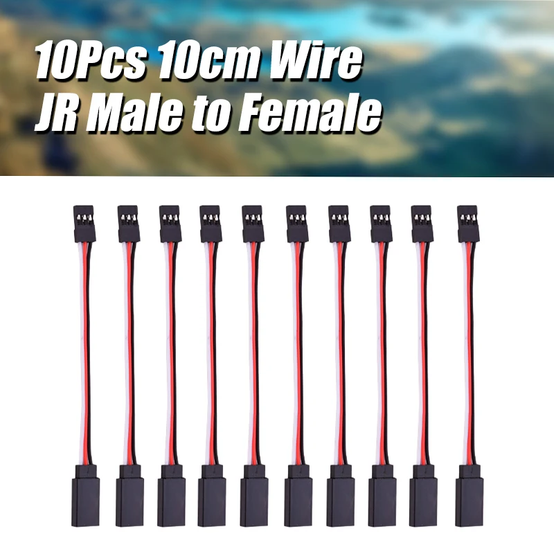 10Pcs 100mm Servo Extension Lead Wire Cable For RC Futaba JR Male to Female 10cm Wire Connector