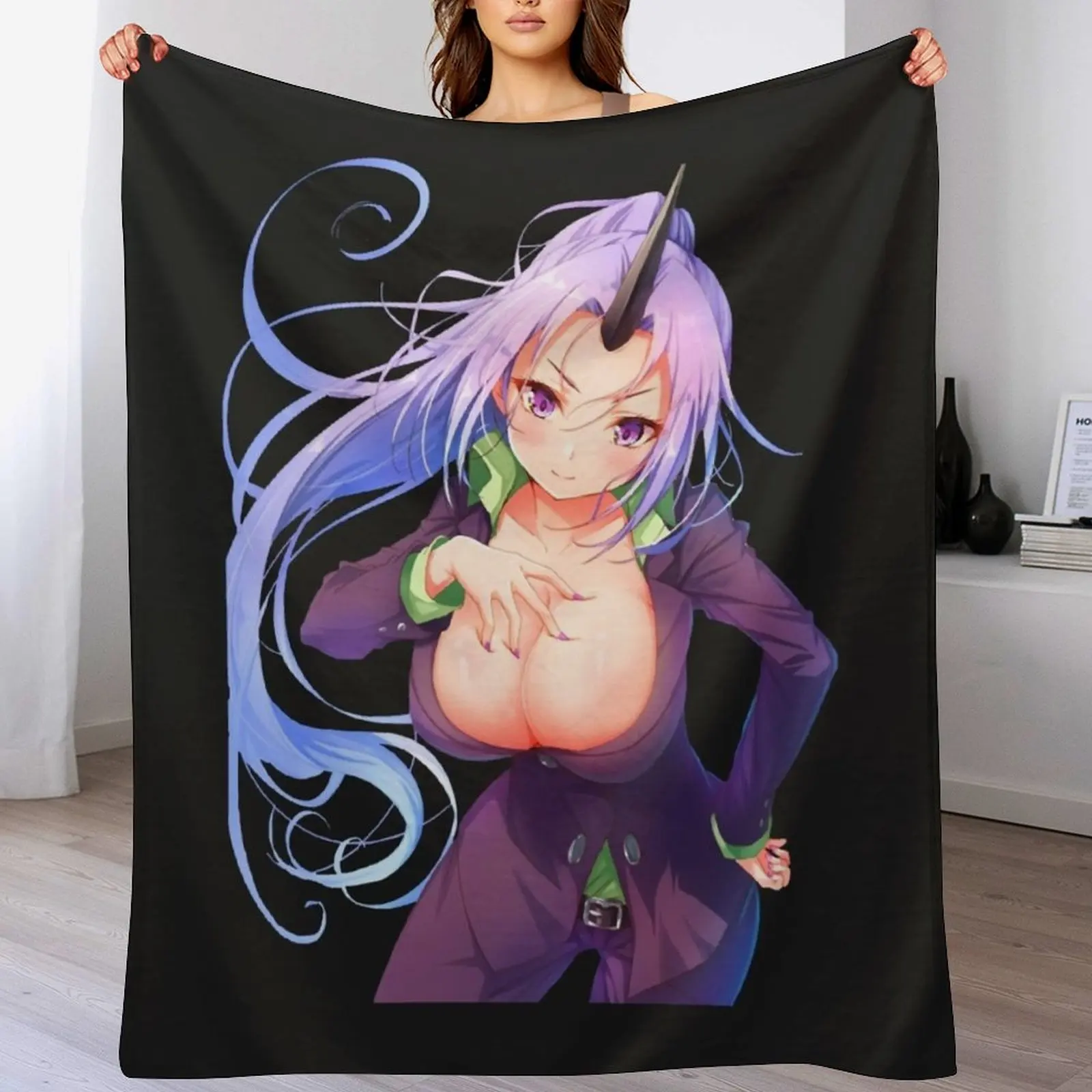 Shion sexy hentai anime 1 Throw Blanket Plaid on the sofa anime Blankets