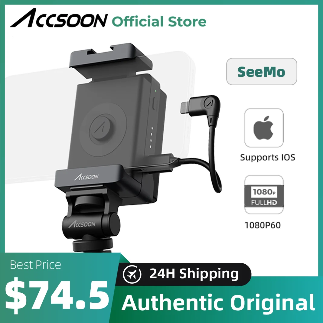 

ACCSOON SEEMO HDMI Video transmission by Cable Capture Card 1080P60 camera HDMI Video Recording for iPhone iPad Live-Streaming