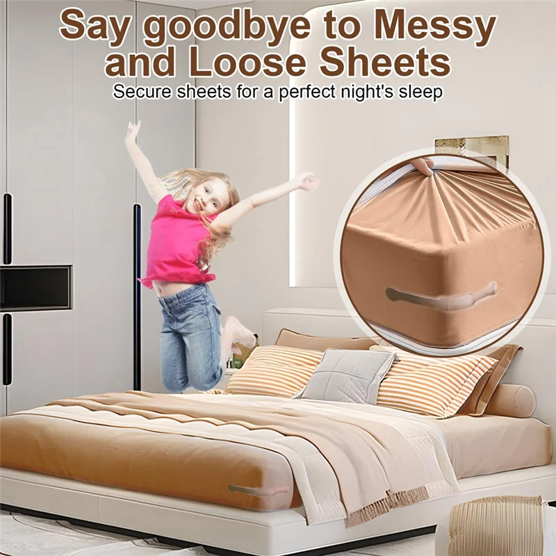 

BYBS-4-Pack Heavy Duty Bed Sheet Grippers For Firm Hold, Multifunctional Non-Slip Clips, Quilt And Cover Clamps