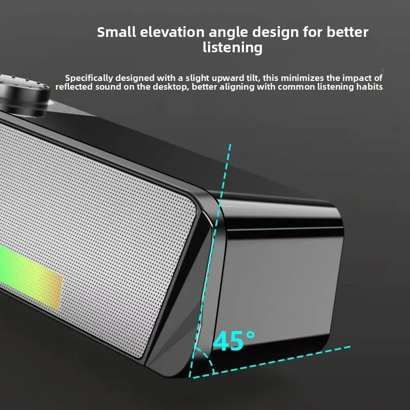 New RGB Wired Bluetooth Soundbar for TV USB Powered Multimedia Computer Speakers Desktop 3D Surround Small Subwoofter TS33-B