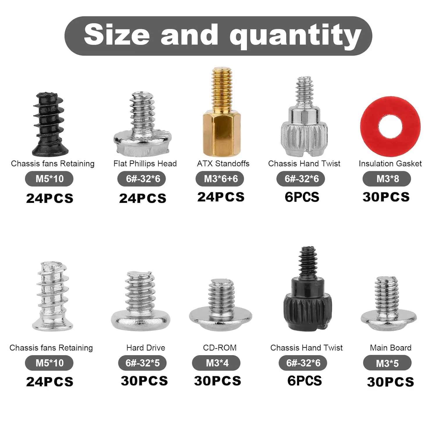 228 Pieces of Computer Screw and Gasket Set, Computer Screw Set, Motherboard Accessories, PC Chassis Assembly DIY and Maintenanc