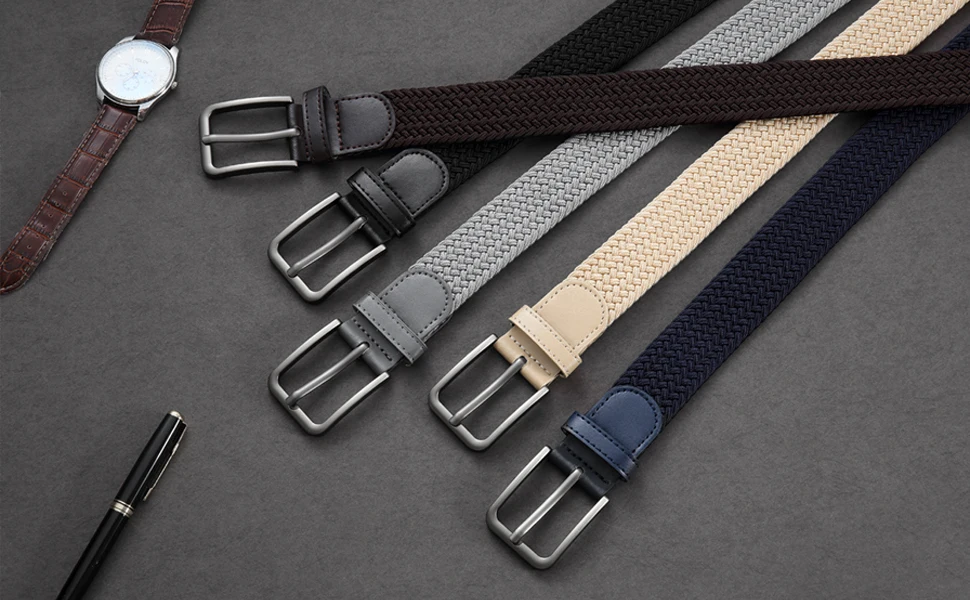 115 cm elastischer Herrengürtel, Unisex, lässiger gewebter Gürtel für Outdoor-Klettern, Training, Arbeit, Damengürtel, gepaart mit Jeansgürtel – Detail 5