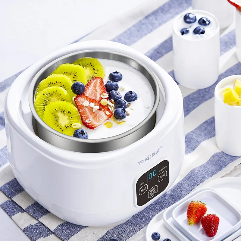 1.0L Automatic Yogurt Maker Household Multifunctional Yogurt Machine Rice Wine Natto Machine DIY Yogurt Tools with Jars 220V