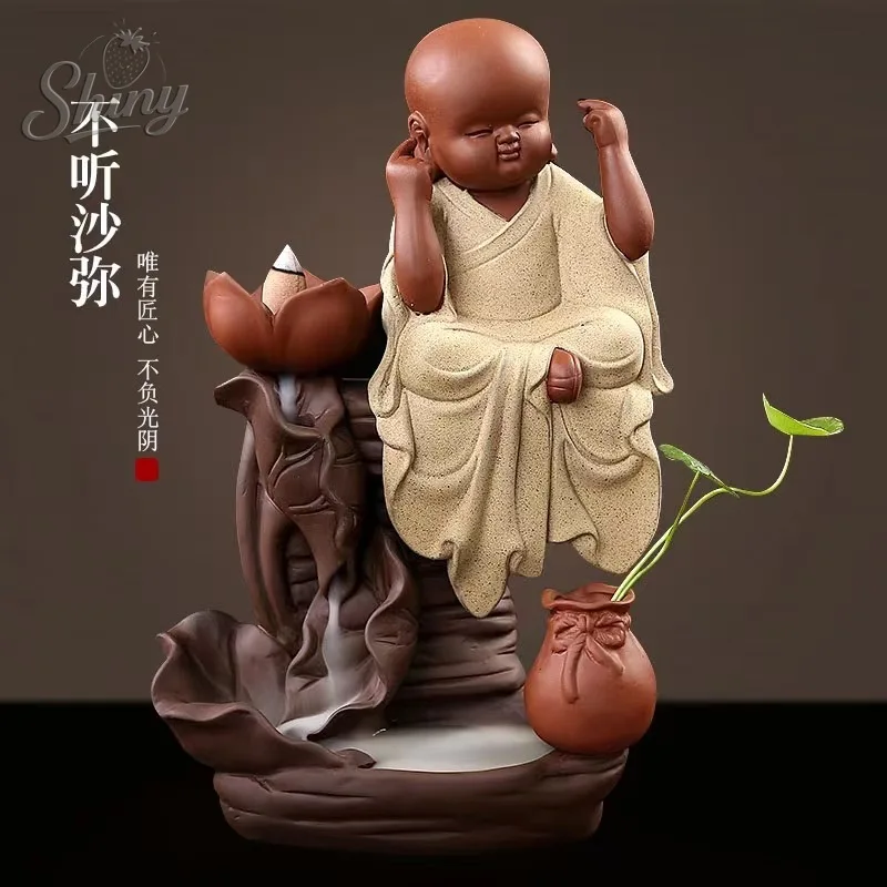

Purple Clay Incense Burner Sanbuxiao Monk Backflow Incense Burner Home Interior Zen Incense Burner Decorative Ornaments