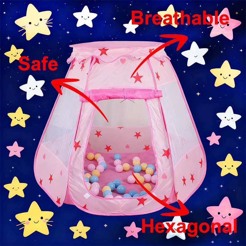 Tienda de juegos para niños con estrella Hexagonal de 120CM, piscina de bolas portátil plegable, casa de juegos para jardín interior y exterior, Castillo de princesa para bebé, juguete