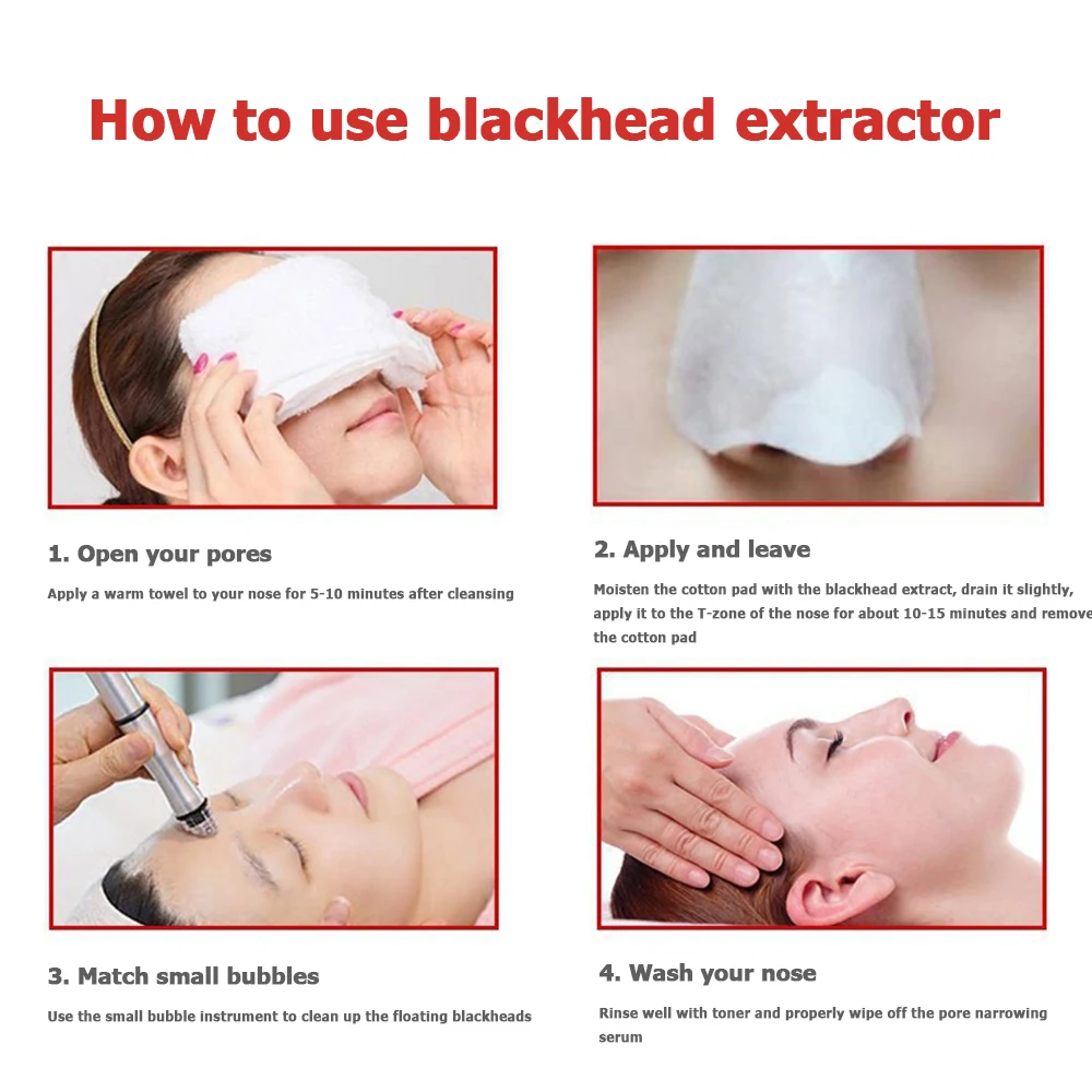 White Head Black Spots Cleaner Conductive Fluid For Facial Deep Cleansing Blackhead Pimple Remover Skin Point Noirs Extractor