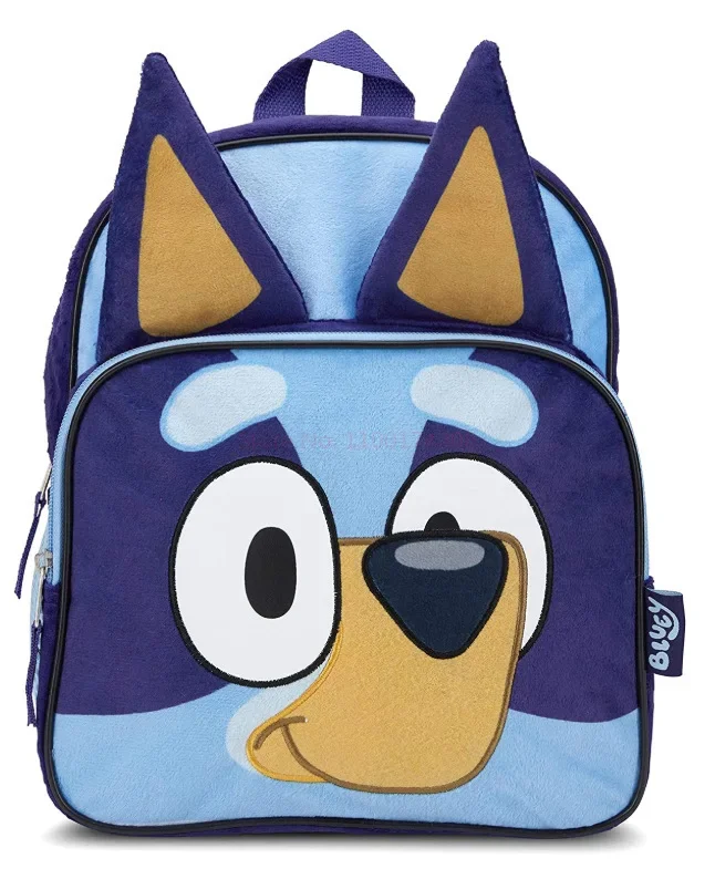 

Bluey Dog Backpack Blue Purple Plush Simple Oxford Cloth Schoolbag Pocket Education Bingo Dog Schoolbag Children Christmas Gift