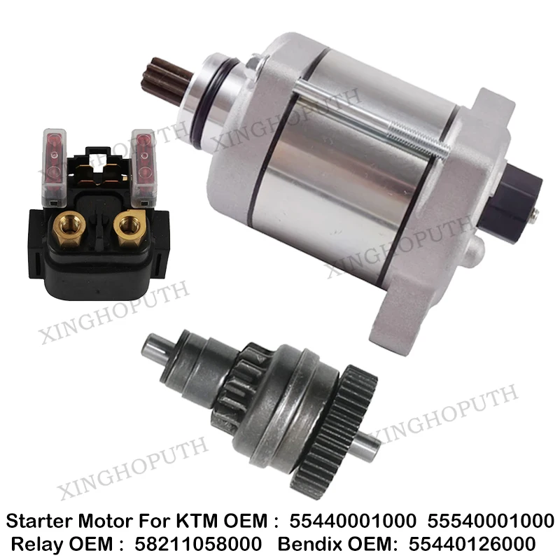 Elecrtrical Engine Parts Starter Motor And Relay And Bendix Set For KTM EXC XC-W XC TPI SIX DAYS Motorcycle Offroad Accessories