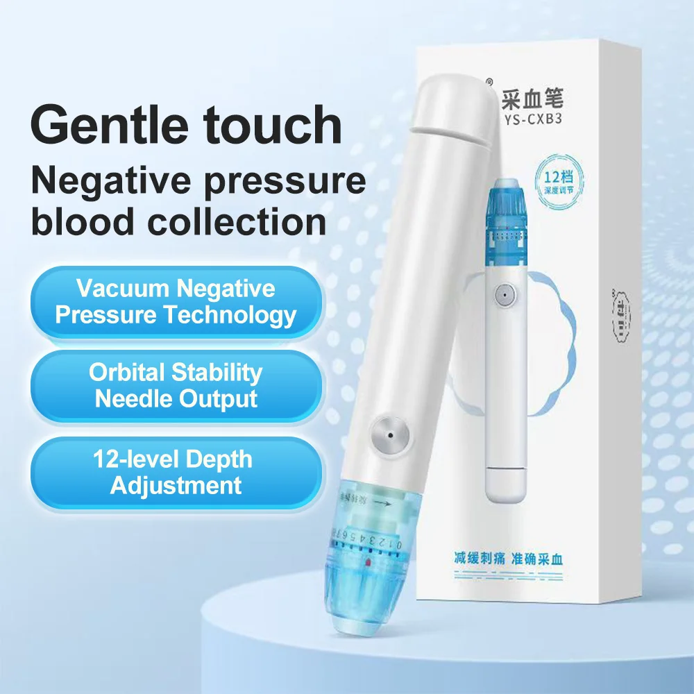 

No Prick Pain Vacuum Lancing Device for Diabetes Testing - Blood Sugar, Glucose, Ketone, Home Tests with free Lancets 50pc