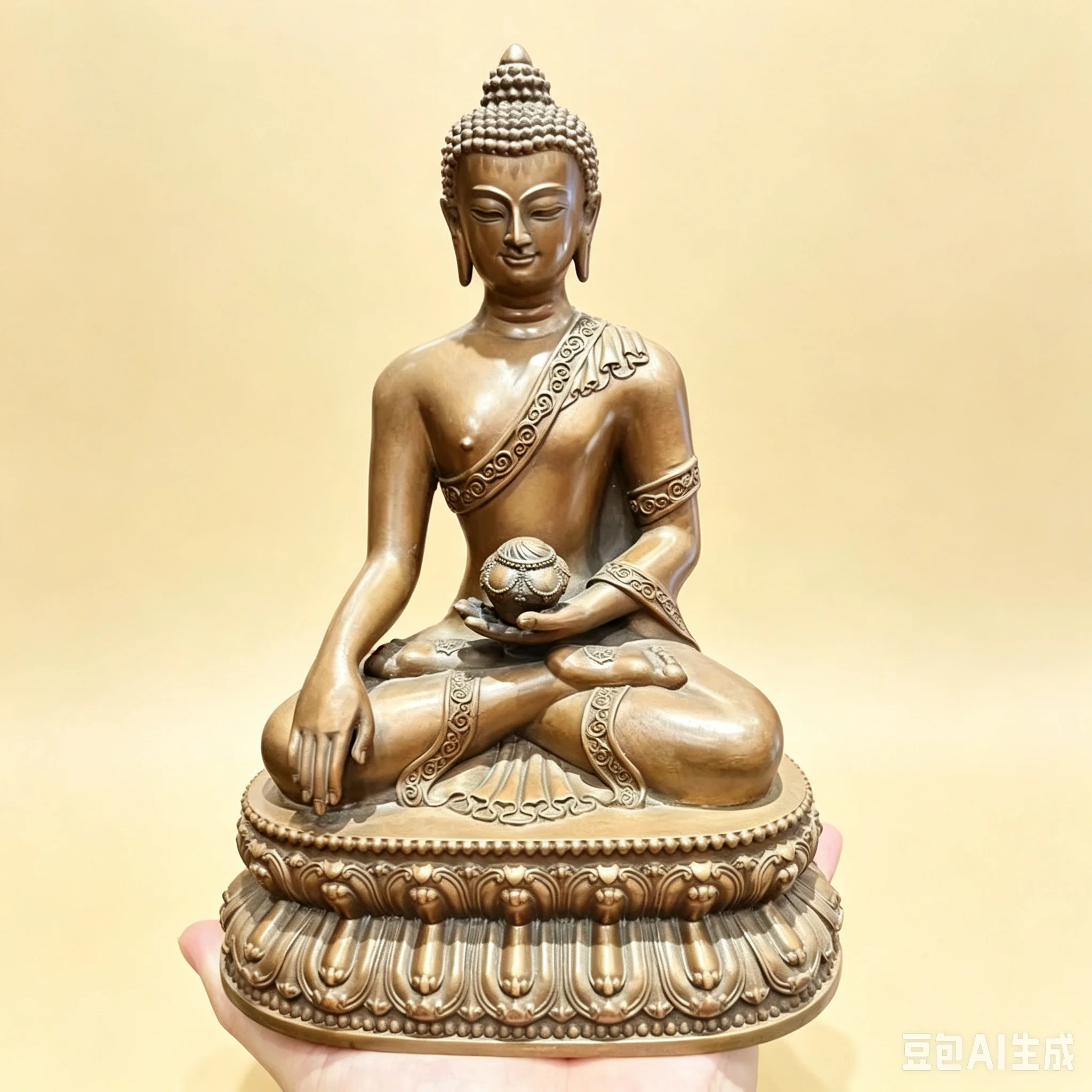 23CM Exquisite HANDMADE Copper carving Buddha statue Shakyamuni Gautama Siddhartha Tibetan Buddhist lama monk worship altar