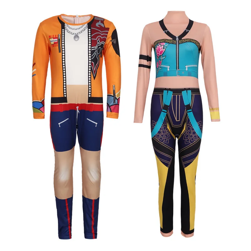 

loween K Luminous Anime Cosplay Suit 3D Digital Print Jumpsuit Low Waist Long Pants Polyester Fiber Ladies Costume