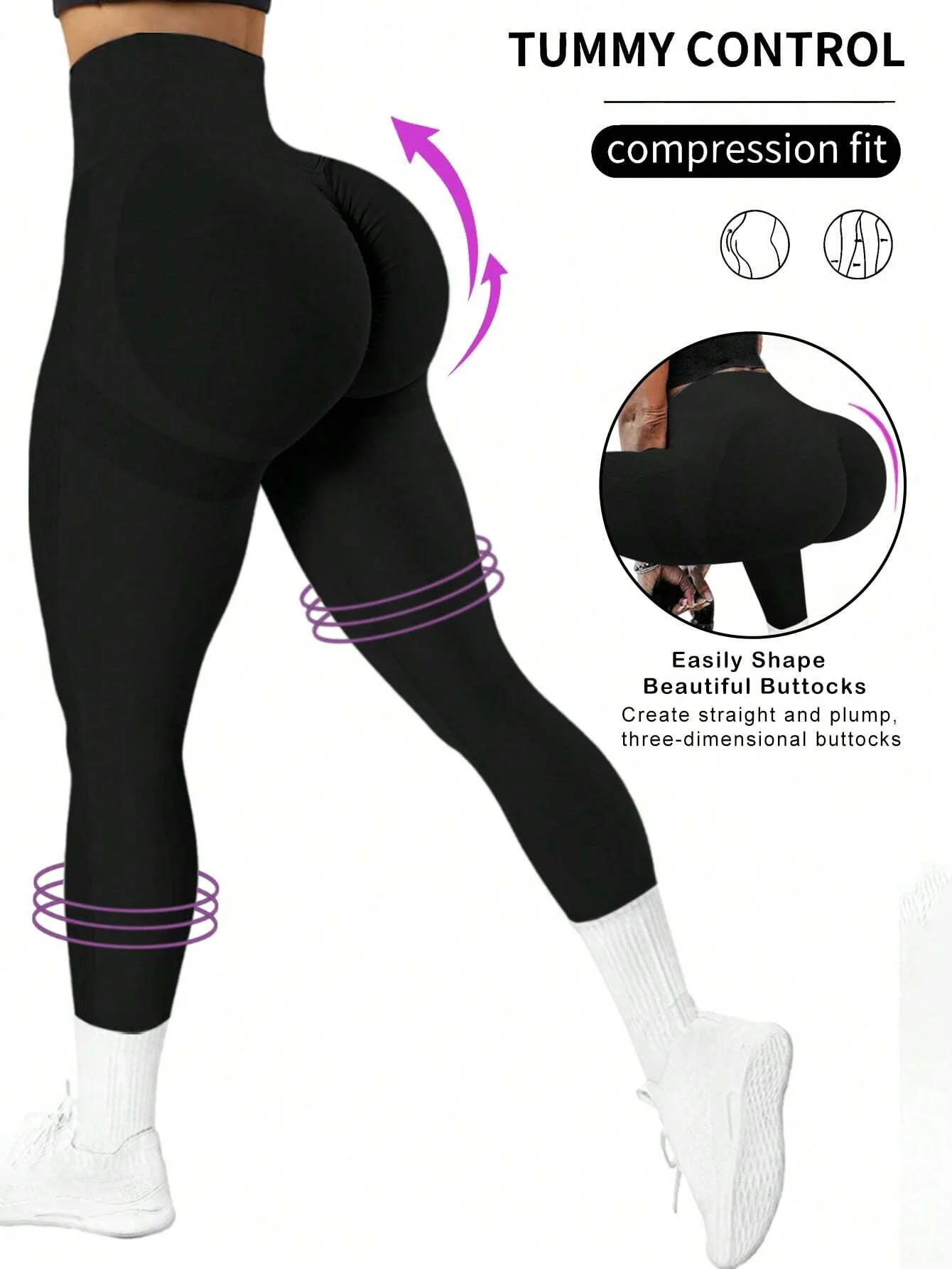 Seamless Butt Lifting Workout Leggings for Women High Waist Yoga Pants Compression Contour Tights