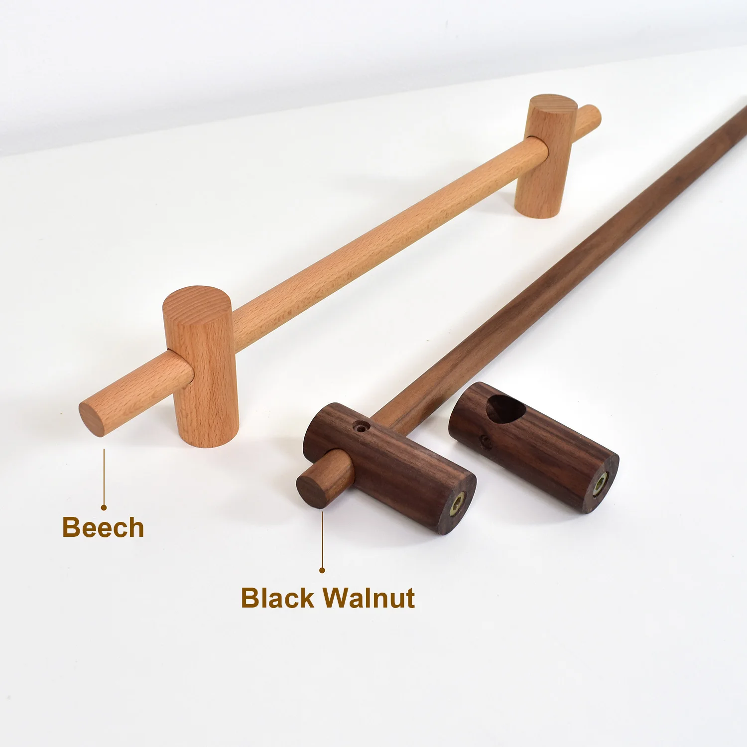

Punch-Free Mini Curtain Pole Bedroom Solid Wood Door Curtain Rod Sticky Bracket Single Rod Bathroom Towel Rack Clothes Hanger