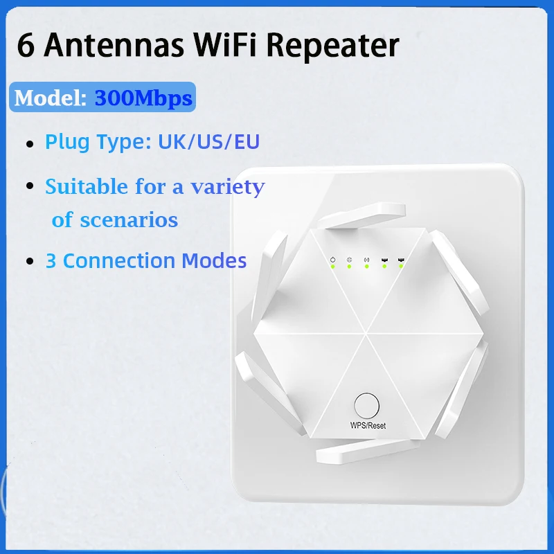 ripetitore-wifi-300mbps-24ghz-con-6-antenne-360°-°-copertura-completa-per-oltre-35-dispositivi-porta-ethernet-e-configurazione-con-un-solo-tocco-potenzia-il-segnale