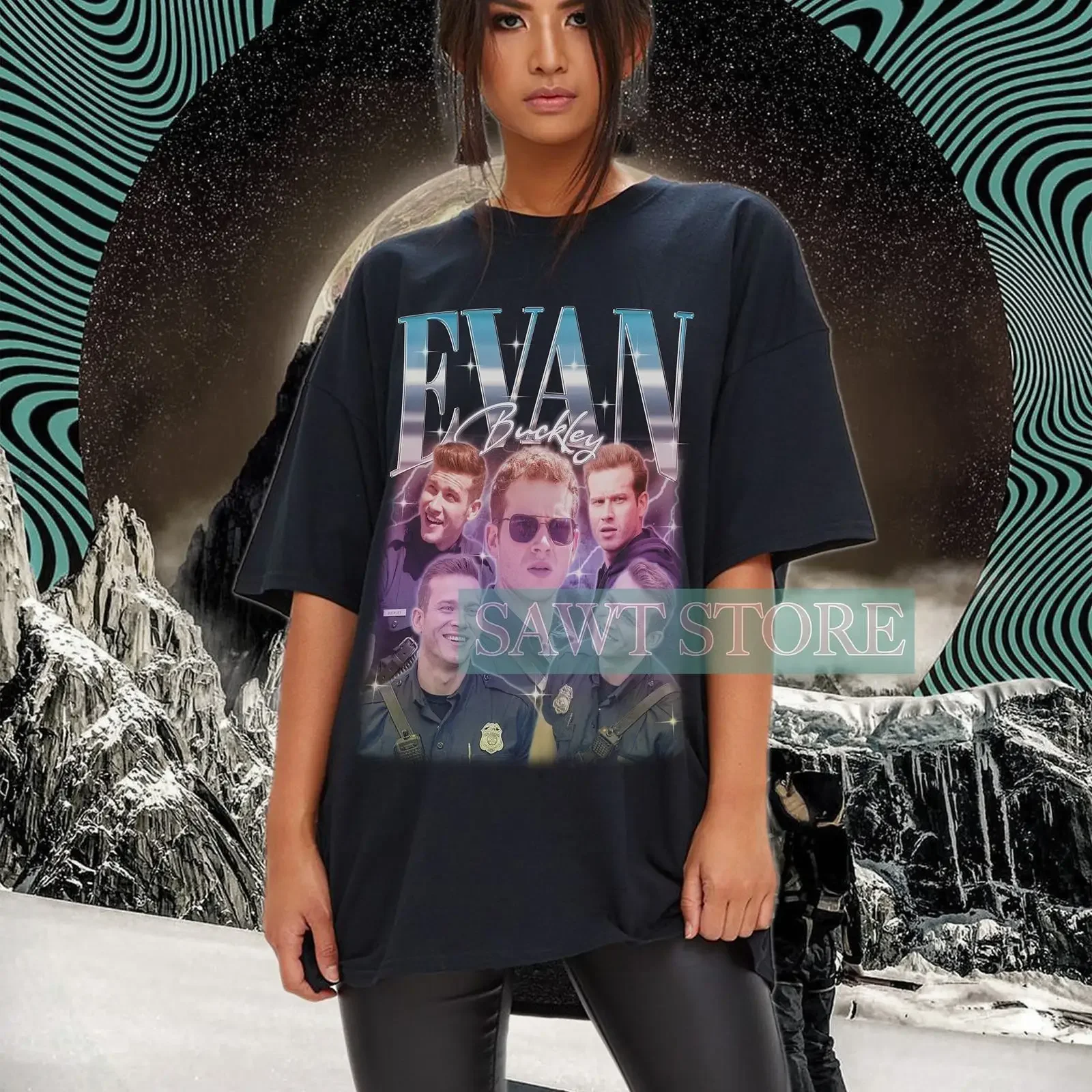 Limited Evan Buckley 90s Vintage Homage T Shirt 9 1 TV Series Retro Casual for Fans vintage Washed Slightly Stretched