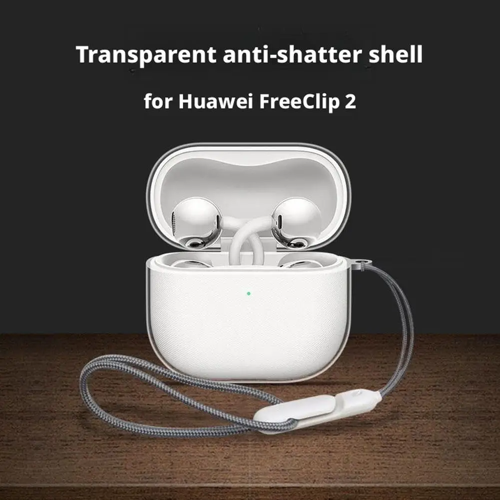 HUAWEI FreeClip 2 ケース付　ほぼ新品 Case for Huawei FreeClip 2, Premium Leather Earphone Case