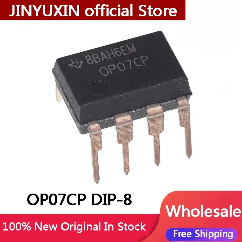 10Pcs 100% New Original OP07 OP07CP DIP-8 straight plug OP07C operational amplifier low offset chipset Ic Chip In Stock