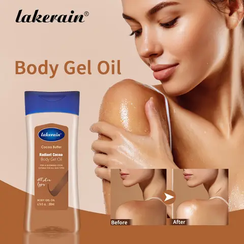 Lakerain Cocoa Body Gel Oil Skin Care Deep Hydrating 200ml Body Oil Cocoa Butter Moisturizing Radian For All Skin Types