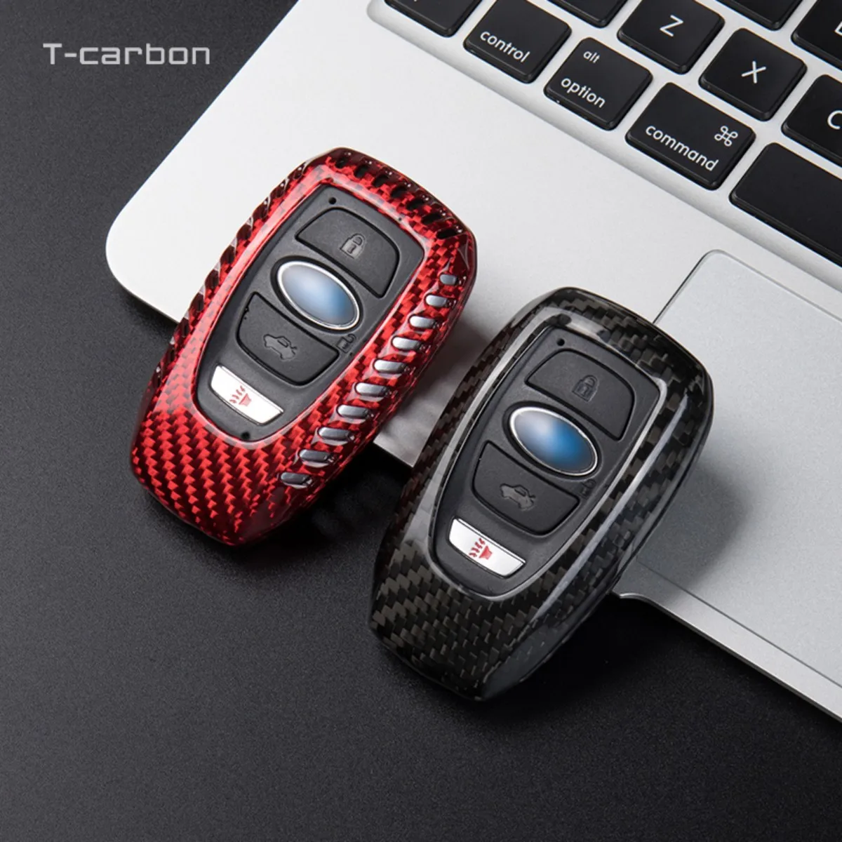 T-carbon Carbon Fiber Car Key Case Cover Fit For Subaru GT86 Forester Auto Key Case Interior Accessories