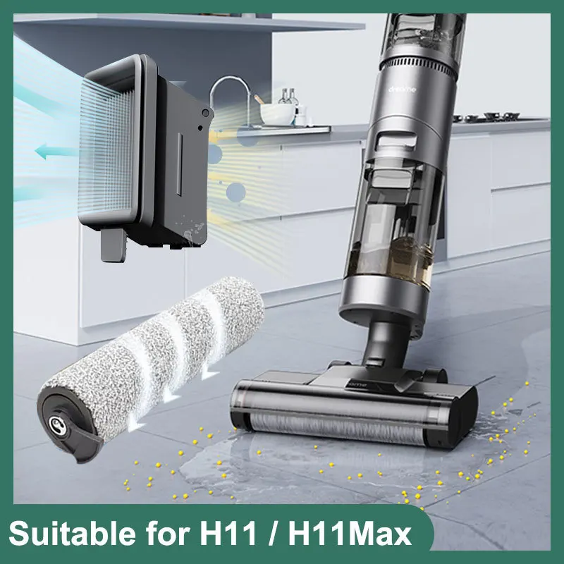 Roller Brush Hepa Filter For Dreame H11 / H11 Max Wet and Dry Vacuum Cleaner Spare Parts Accessories Replacement Kits For Home