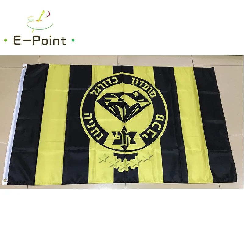 Maccabi Netanya FC Flag 60x90cm (2x3ft) 90x150cm (3x5 ft) Decoration Banner for Home and Garden