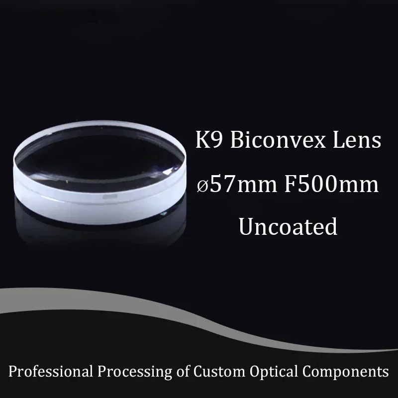 Conjunto de lentes acromáticas com distância focal de 500 mm e diâmetro de 57 mm