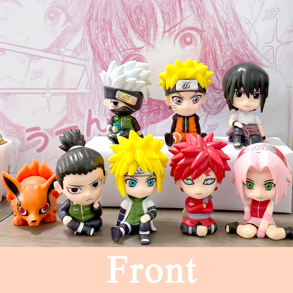 8pcs Set Anime Naruto Figure Kakashi Sasuke Uchiha Itachi Gaara Haruno Sakura Action Figural Q Version PVC Model Kids Toys Gift