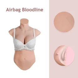 KUMIHO 8TH No Oil Silicone Breast Forms with Airbag Repair Belly Breast Silicone Forms Half Body Transgender Sissy Crossdresser