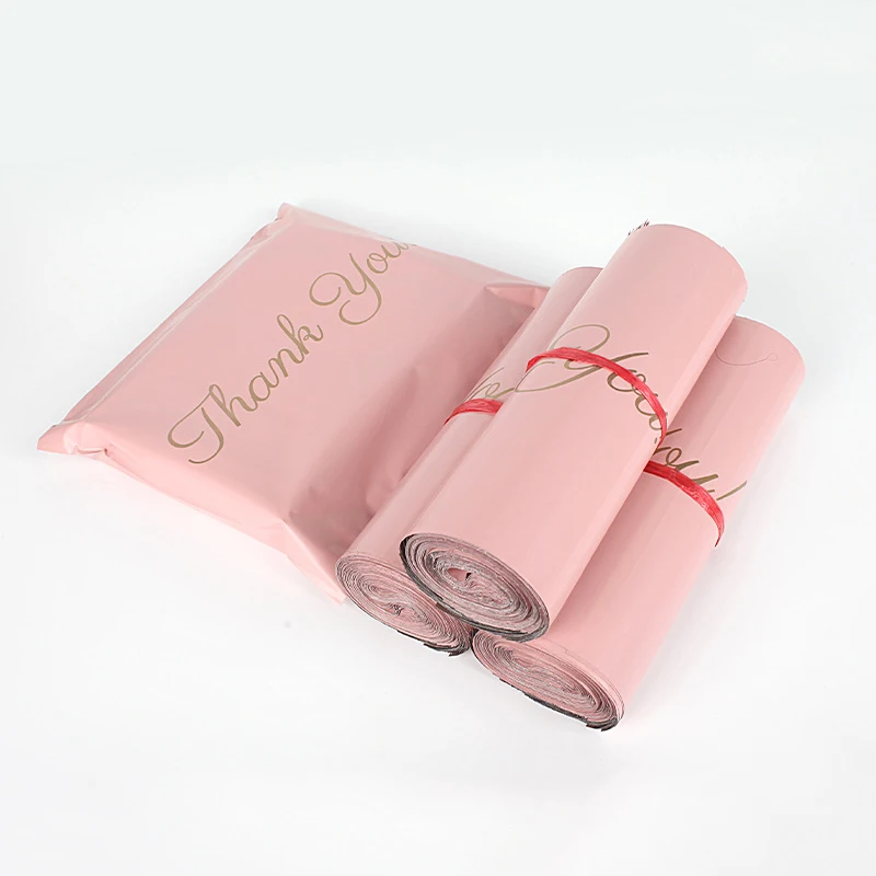 INPLUSTOP Pink Poly Express Mailing Pouch THANK YOU Clothing Opaque Courier Parcel Bag Envelope Logistics Storage Bags