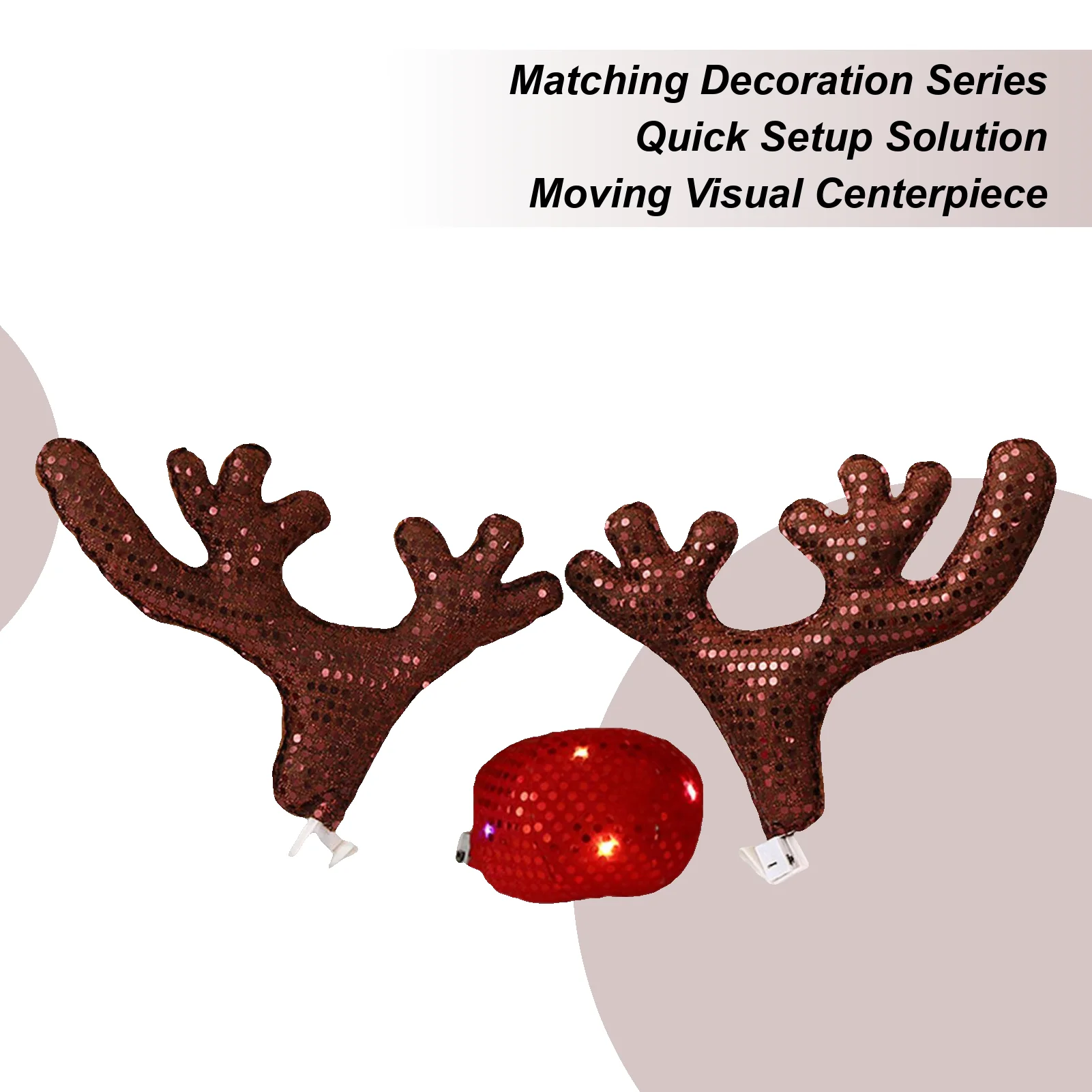 

Reindeer Car Decor Cute Funny Waterproof Vehicle Exterior Deer Costume Accessories For Winter Holiday New Year Family Friends