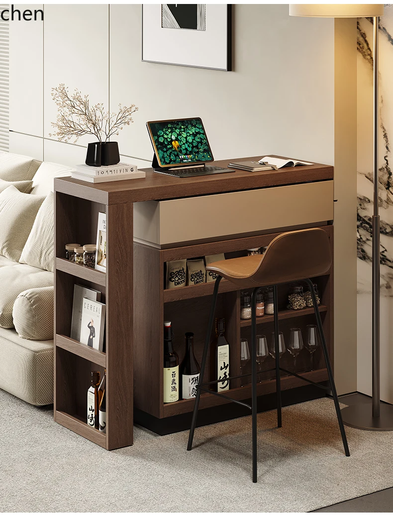 ZML Extendable Bar Cabinet Integrated Small Apartment Home Sofa Side Cabinet Living Room Partition Storage Cabinet