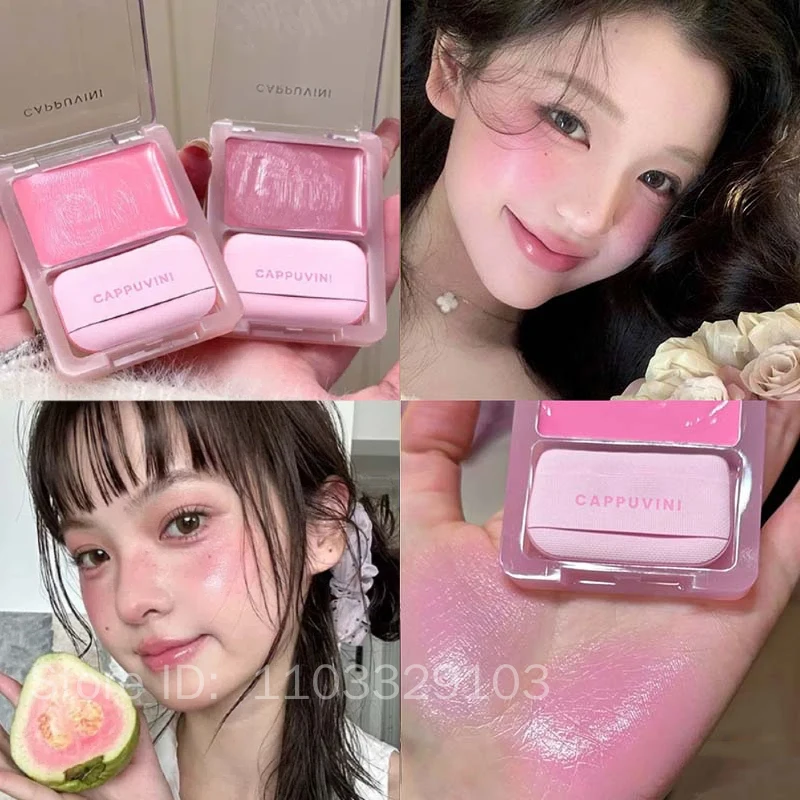 Water Shining Cheek Blush Highlighter Cream High Gloss Glitter Rouge Natural Brighten Face Contouring Blush Highlighter Makeup
