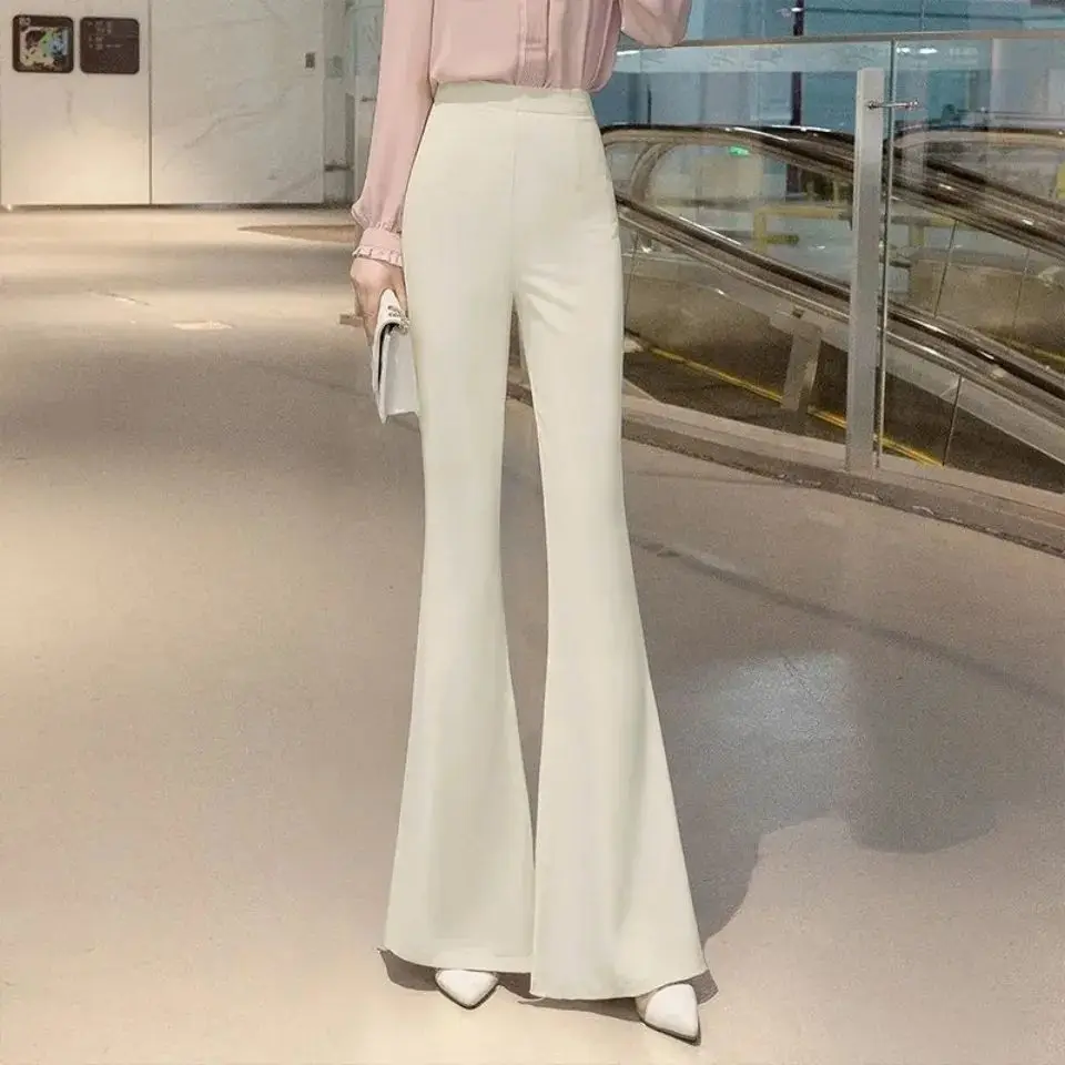 High Waist Wide Leg Casual Pants Color Block Loose Fit Versatile Sporty plus Size Women's Fashion Commute Style Trousers