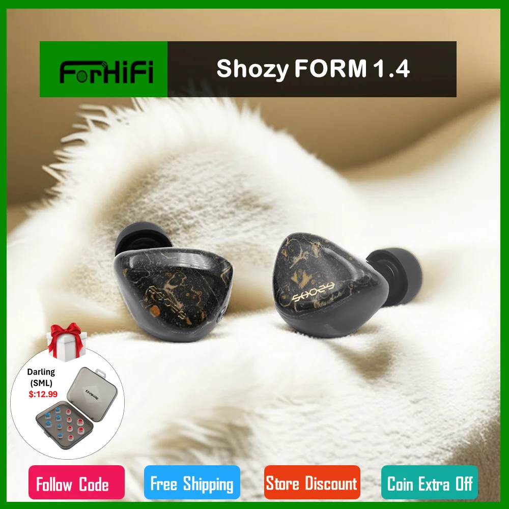 

Shozy FORM 1.4 5 Driver Hybrid Monitors Wood Earphone Hifi Wired Noice Cancelling Earbuds Music Headset 2Pin Replaceable Cable