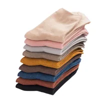 5 /10 pares de calcetines de fibra de bambú coloridos de Color caramelo sólido fino Harajuku de primavera para mujer