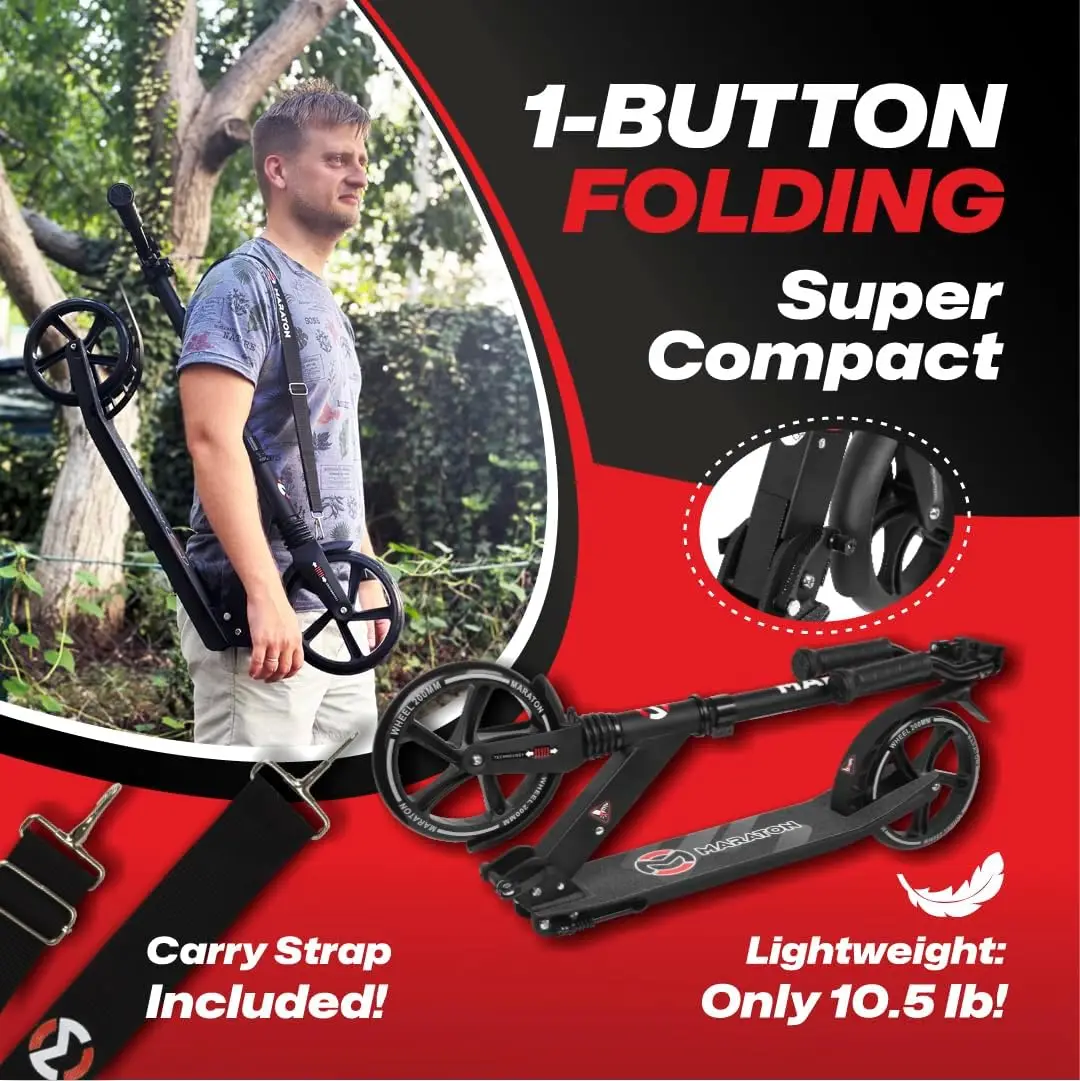 Hulajnoga dla nastolatków w wieku 8-18 lat |   Składane, duże koło, trwałe |   Hulajnogi dla dzieci w wieku 8-12, 8-10, 13-16 lat |   Dwukołowy skuter