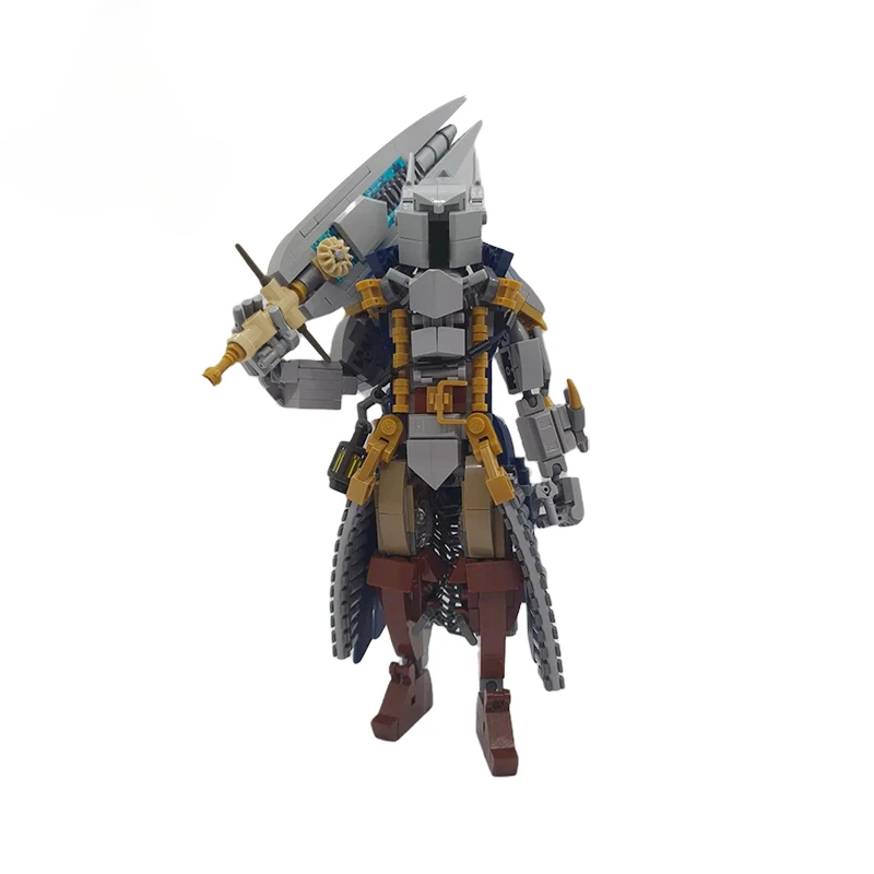 MOC-100820 Guardian Mech Warrior, espada ancha, espadachín, modelo Watchmen Knight, Robot, bloques de construcción, rompecabezas DIY, juguetes para niños, regalo