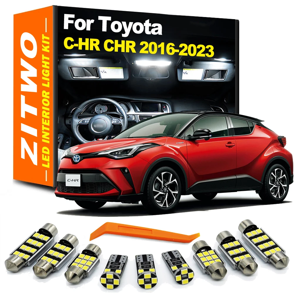 

ZITWO 10Pcs Canbus For Toyota C-HR CHR 2016- 2019 2020 2021 2022 2023 LED Interior Reading Luggage Light License Plate Lamp Kit