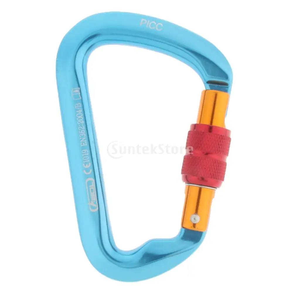 Moschettone da arrampicata moschettone da alpinismo sicurezza 30KN accessori con anello a D pesca all\'aperto viaggio escursionismo Clip D-Ring Carabi