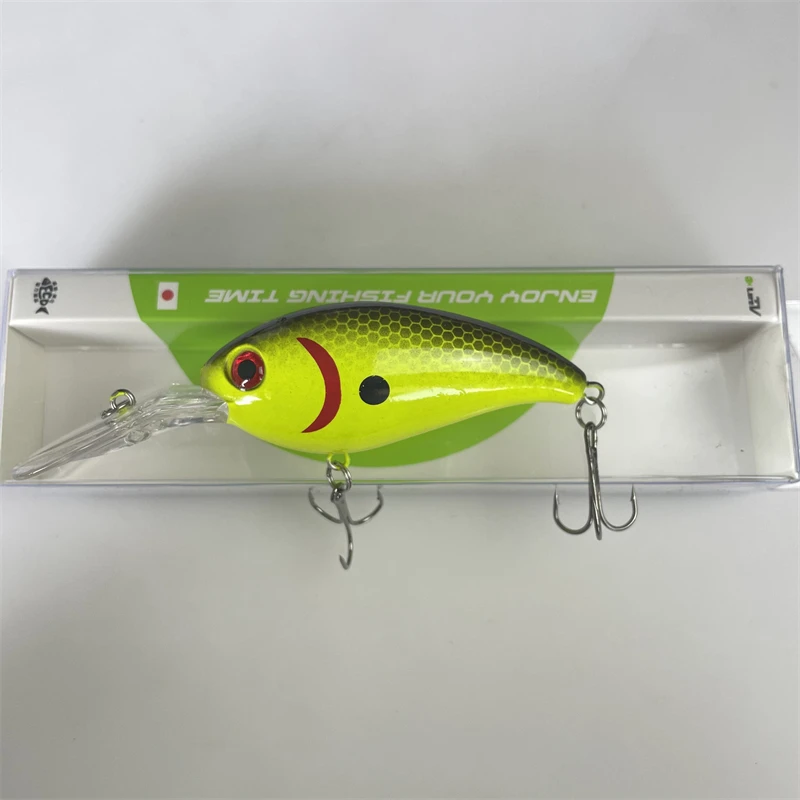 Isca artificial Minolure 8286 Rock and Roll Chubby, com som de placa de língua longa, para pesca de robalo preto, peixe mandarim e robalo.