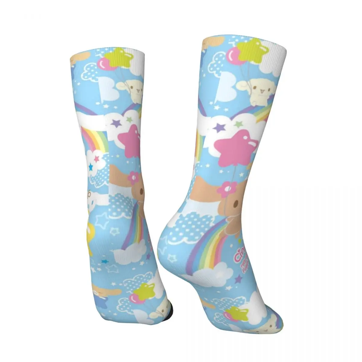 Vintage Cute Cinnamoroll Men's compression Socks Unisex Sanrio Cinnamoroll Harajuku Seamless Printed Novelty Crew Sock